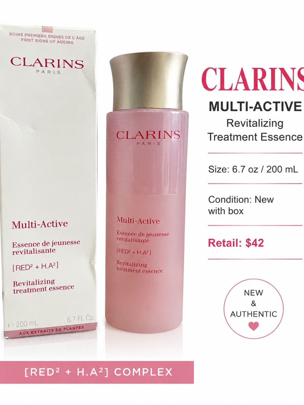 Clarins Multi-Active Revitalizing Treatment Essence 6.7 oz – NEW
